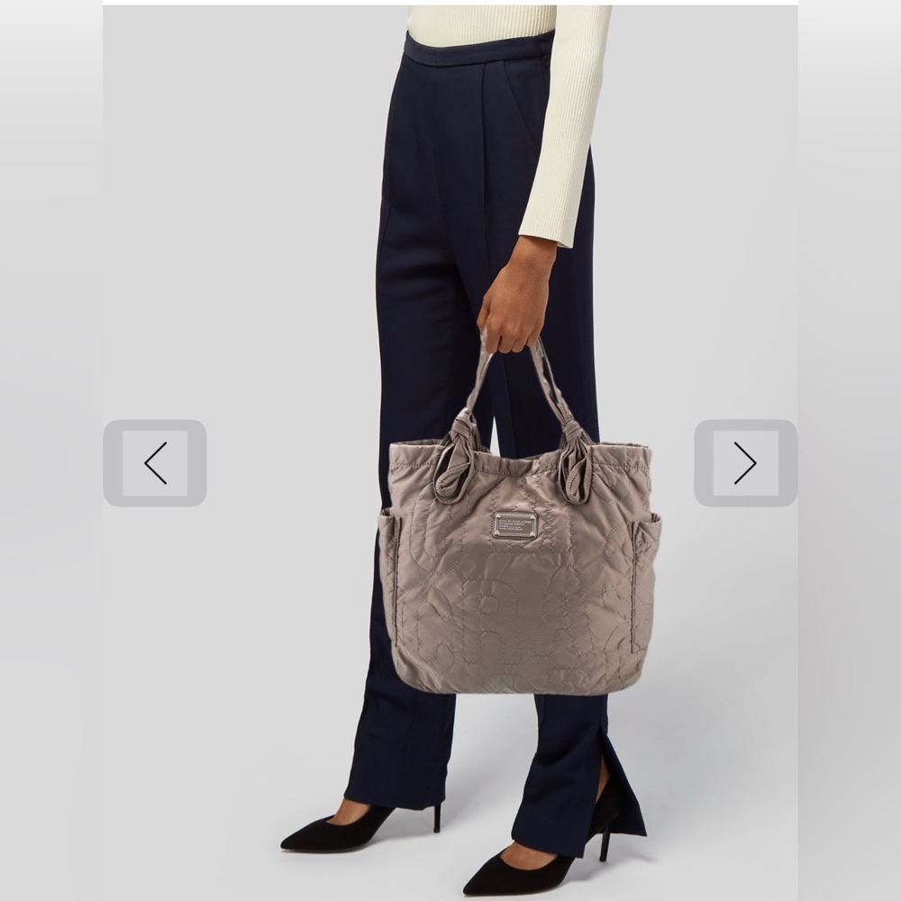 Marc by Marc Jacobs Pretty Nylon Lil' Tate Medium Tote in Gray Quartz/ Taupe